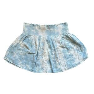 Stark X blue & white tie-dye cotton mini skirt size L NWT